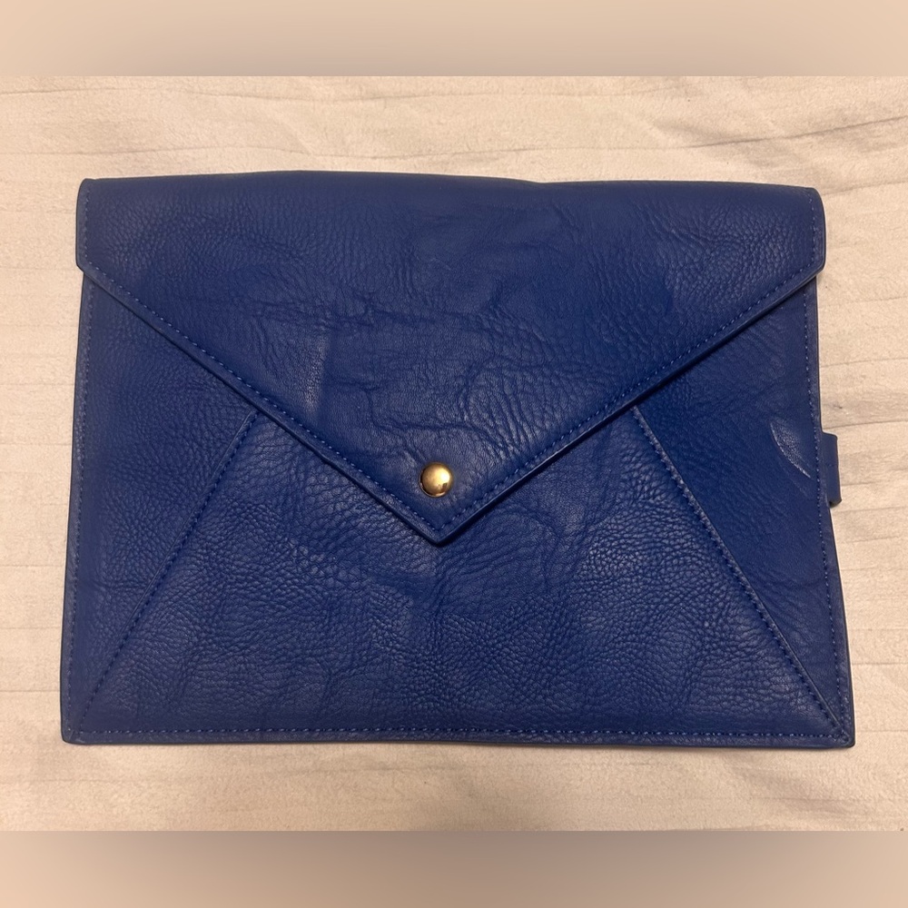 Gorjana Blue Leather Envelope Clutch